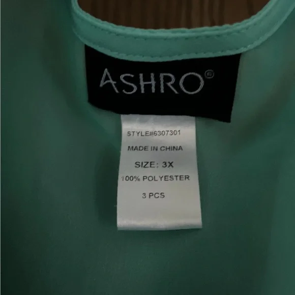 Ashro Size 3X Light Turquoise Sheer Topper Kimono  Jacket - Picture 3 of 3